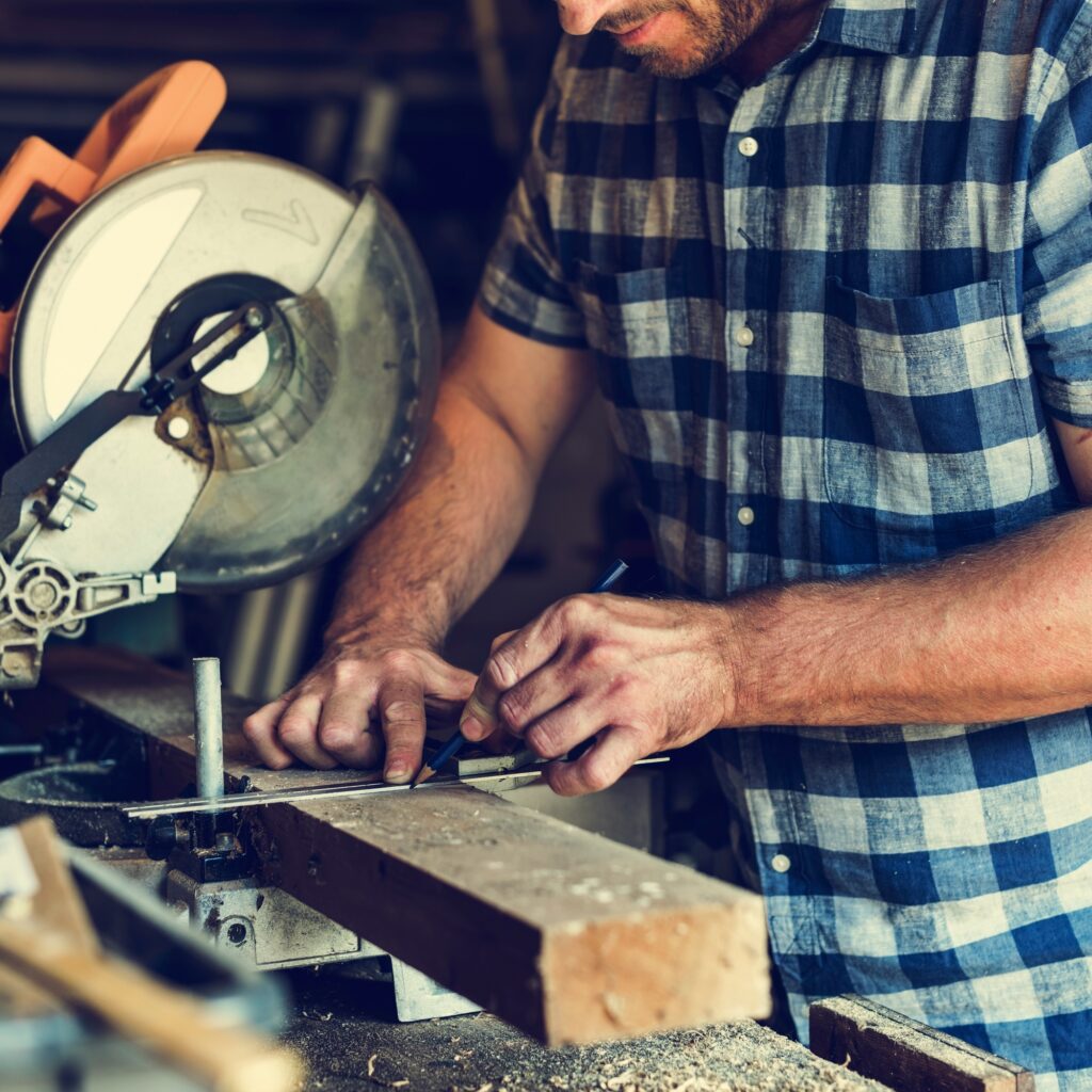 Carpenter Craftman Lumber Timber Woodwork Concept